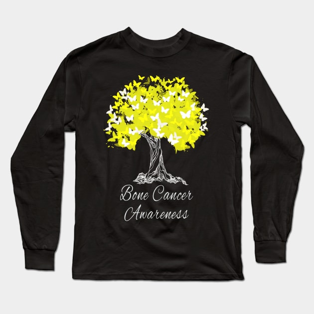 Bone Cancer Awareness Long Sleeve T-Shirt by MerchAndrey